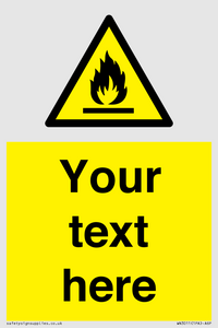 Custom flammable sign
